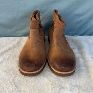 UGG Brown Suede Ankle Booties with Side Zip